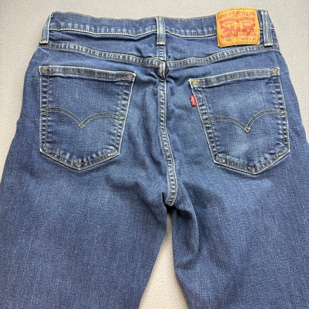 Levis 541 Jeans Athletic Taper Fit 33x32 (FIT 31x29) Blue Denim Stretch Cotton - Picture 10 of 12
